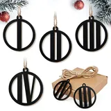 Adventskranz Zahlen 1-4, Holz Adventskranz Zahlen für Kerzen & Kerzenhalter, Schwarz Nummern Holz 1 2 3 4