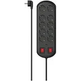 Hama Steckdosenleiste 10-fach 2 m Schwarz