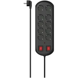 Hama Steckdosenleiste 10-fach 2 m Schwarz