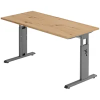 Bümö Schreibtisch Wildeiche, Graphit, Nachbildung,Eiche, 140x74x67.2 cm, FSC Mix,