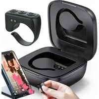 XUBX Remote Page Turner, Bluetooth Remote Scroll Ring Zum Lesen Von Mit Ladecase, Page Turner, Smart Ring Android, Kompatibel Mit iPhone, Ipad Und Android (Obsidian Black)