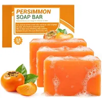 Japanische Persimmon Soap, Kaki Seife Kernseife, Persimmon Kernseife Natur mit Kaki-Extrakt, Seife für Gesicht und Körper, Feste Seifen, Porenverkleinerung, Tiefenreinigung, Feuchtigkeitsspendend (3)