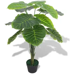 vidaXL Künstliche Taro Pflanze mit Topf 85 cm Grün