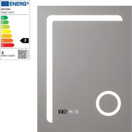 pro.tec LED-Badspiegel Chambave 60x80 cm Silberfarben pro.tec