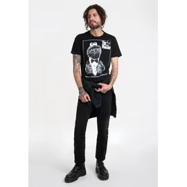 LOGOSHIRT T-Shirt "Sesamstrasse - Krümelmonster Pate", Jungen, Gr. XS, schwarz, 100% Baumwolle, bedruckt, normal, Rundhals, Shirts T-Shirt, mit lizenziertem Print