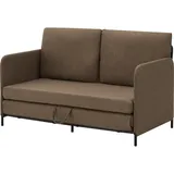 [en.casa] Sofa, Soini mit Liegefunktion Braun