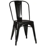 MID.YOU Stuhl Schwarz Metall, konisch, 44x84x54 cm, stapelbar, Esszimmer, Stühle, Esszimmerstühle, Vierfußstühle