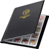 Münzalbum Münzsammelbuch 200 Fächer 10 Seiten Gitterhüllen 33x33mm