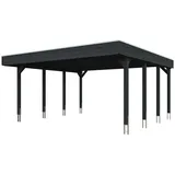 SKANHOLZ Doppelcarport Friesland 5,46 x 5,55 m anthrazit inkl. Pfostenanker