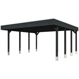 SKANHOLZ Doppelcarport Friesland 5,46 x 5,55 m anthrazit inkl. Pfostenanker