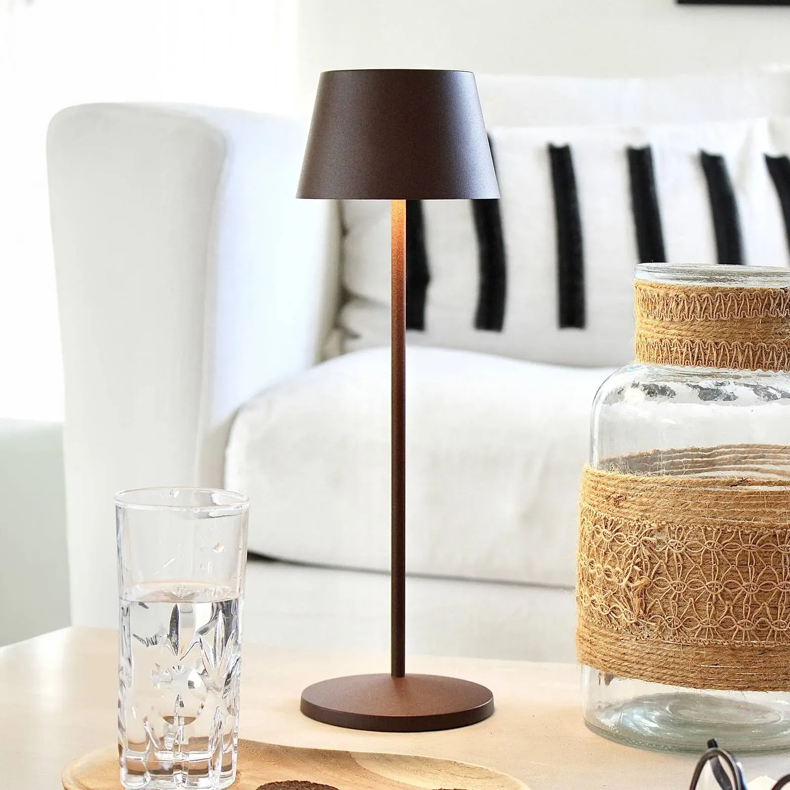 LOOM DESIGN Modi LED-Terrassenleuchte, corten Modi, dimmbar, braun / rost, für Wohn- / Esszimmer, Aluminium, Modern - 8.7 cm - 8.7 cm - 35.8 cm