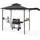 Tectake Grillpavillon 3,16 x 1,5 m inkl. 2 Seitenteile Grau/Schwarz