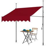 REALN Markise, Markise Balkon Ohne Bohren, Wasserdicht, Balkon-Klemmmarkise, Outdoor-Überdachung, UV-Beständig (Color : A/Red, Size : W-2.5M)