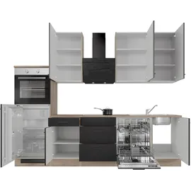 Flex-Well Küchenzeile Capri 280 cm schwarz