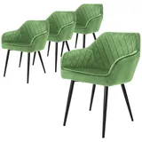 ML-DESIGN Polsterstuhl Esszimmerstühle mit Rücken- & Armlehne moderne Design Küchenstühle (4 St), Esstischstühle 4er Set Samt Bezug Salbei Wohnzimmerstuhl bis 120kg grün