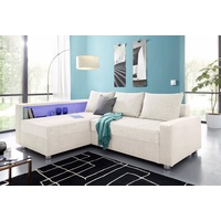 COLLECTION AB Ecksofa Relax, inklusive Bettfunktion, wahlweise mit RGB-LED-Beleuchtung grau