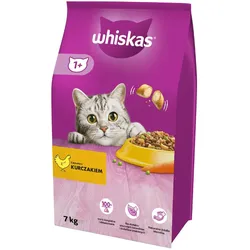 WHISKAS Adult 7kg - Katzentrockenfutter mit Huhn und Gemüse