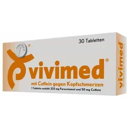 Vivimed mit Coffein gegen Kopfschmerzen, Schmerztabletten mit Paracetamol 30 St Tabletten