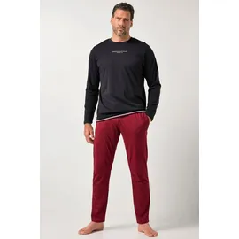 Jp1880 Schlafanzug Bauchfit Homewear T-Shirt lange Dunkelrot XL