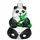 Holly & Jolly Pandabär Glas 12cm Christbaumschmuck Weihnachtskugeln Wildtiere Zoo schwarz weiß