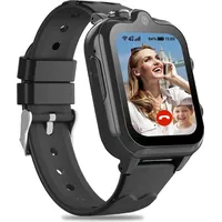 4G-Smartwatch für Kinder mit GPS und Telefon, Kinder mit WLAN, Videoanruf, 2 Kameras, SOS, Schulmodus, Kinder-Smartwatch für Jungen und Mädchen - Schwarz