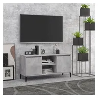 Furnicato TV-Schrank mit Metallbeinen Betongrau 103,5x35x50 cm