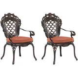 Beliani Gartenstuhl, Braun Orange 58x69x97