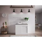 Respekta Komplettspüle 100 x 50 cm Schiebetür Weiß