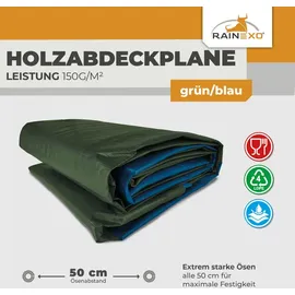 Rainexo - Abdeckplane 150g/qm, 1,5x6m, gr/bl