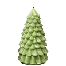 Deluxe Homeart Weihnachtsbaum LED Kerze 18 cm hellgrün