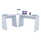 PKline Eckschreibtisch Computer Schreibtisch Arbeitstisch PC Tisch Bürotisch weiß