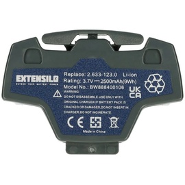 EXTENSILO Akku kompatibel mit Kärcher WV50, 1.633-563.0, WV2 2ND, WV55, WV5, WV2 Premium Home Cleaner Heimroboter Grau (2500 mAh, 3,7 V, Li-Ion)
