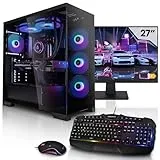 Megaport Komplett Set Gaming PC AMD Ryzen 9 5900X • GeForce RTX4060Ti 16GB • 27" Monitor • Windows 11 • 32GB DDR4 • 1TB M.2 SSD • Wasserkühlung • Tastatur • Maus pc Gaming komplettpaket