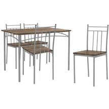 ML-Design Esstisch mit 4 Stühlen, Treibholz, Essgruppe für 4 Personen, Holz, Esszimmerstühle mit Metallbeinen, Küchentisch Set, Esszimmergarnitur, Sitzgruppe für Esszimmer Wohnzimmer Küche