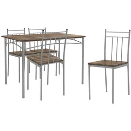 ML-Design Esstisch mit 4 Stühlen, Treibholz, Essgruppe für 4 Personen, Holz, Esszimmerstühle mit Metallbeinen, Küchentisch Set, Esszimmergarnitur, Sitzgruppe für Esszimmer Wohnzimmer Küche