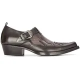 TruClothing.com Herren Western Schnalle Schuhe Vintage Echtleder Tanzen Reiten Cowboy Klassisch - Schwarz 44 EU - 44 EU