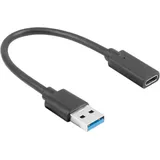 LANBERG USB-C auf USB-A Adapter 0,15 m Schwarz