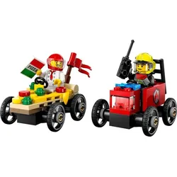 0 LEGO® City Fahrzeuge - Pizzalieferwagen vs. Löschauto