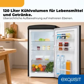 Exquisit RKS120-V-H-160C Vollraumkühlschrank (122 l, 895 mm hoch, Mattschwarz)