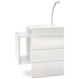 Vladon Nachtschrank Queens 60 x 63 x 36 cm Weiß
