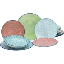CreaTable CreaTable, Geschirrset, Mediterran (12 Stück)