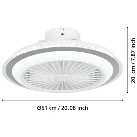 EGLO Albufeira Deckenventilator 0 cm Grau/Weiß