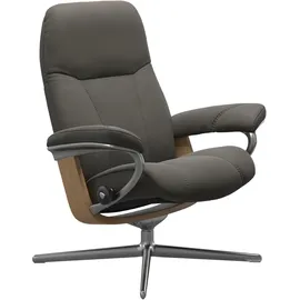 Stressless Stressless® Relaxsessel »Consul«, mit Cross Base, Größe S, M & L, Holzakzent Eiche grau