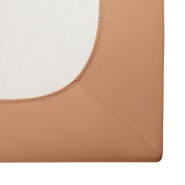 BettwarenShop Spannbettlaken Jersey-Elasthan 80 x 200 - 80 x 220 cm braun