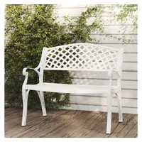 VidaXL Gartenbank 102 cm Aluminiumguss Weiß