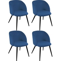 Paroli Armlehnstuhl »Dali«, (Set), 4 St., Velourstoff fein, (2 oder 4 Stück), mit Veloursbezug und in 2 Gestellfarben, blau
