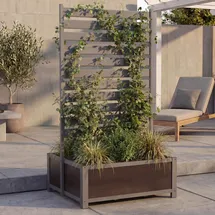 Mendler Aluminium Beet mit Rankgitter 158 x 90 x 75 cm Grau