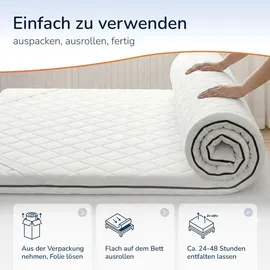 MSS e.K. Kaltschaum Matratzentopper 90 x 200 cm weiß