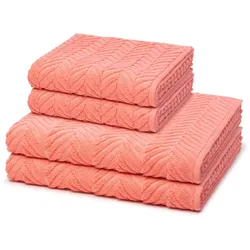 ROSS Sensual Skin Zopf Handtuch-Set 4-teilig Handtücher 4 ct Coral 