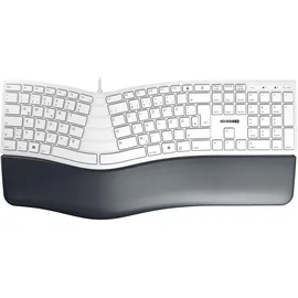 Cherry KC 4500 Ergo weiß/grau, USB, DE (JK-4500DE-0)